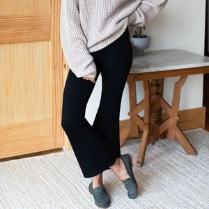 Emerson Fry Layering Flare Black Ponte Pants | Cropped | Stretch | Neutral